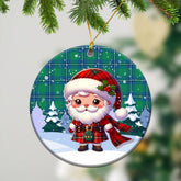 Irvine Ancient Tartan Christmas Ceramic Ornament - Santa Claus In Kilt Style